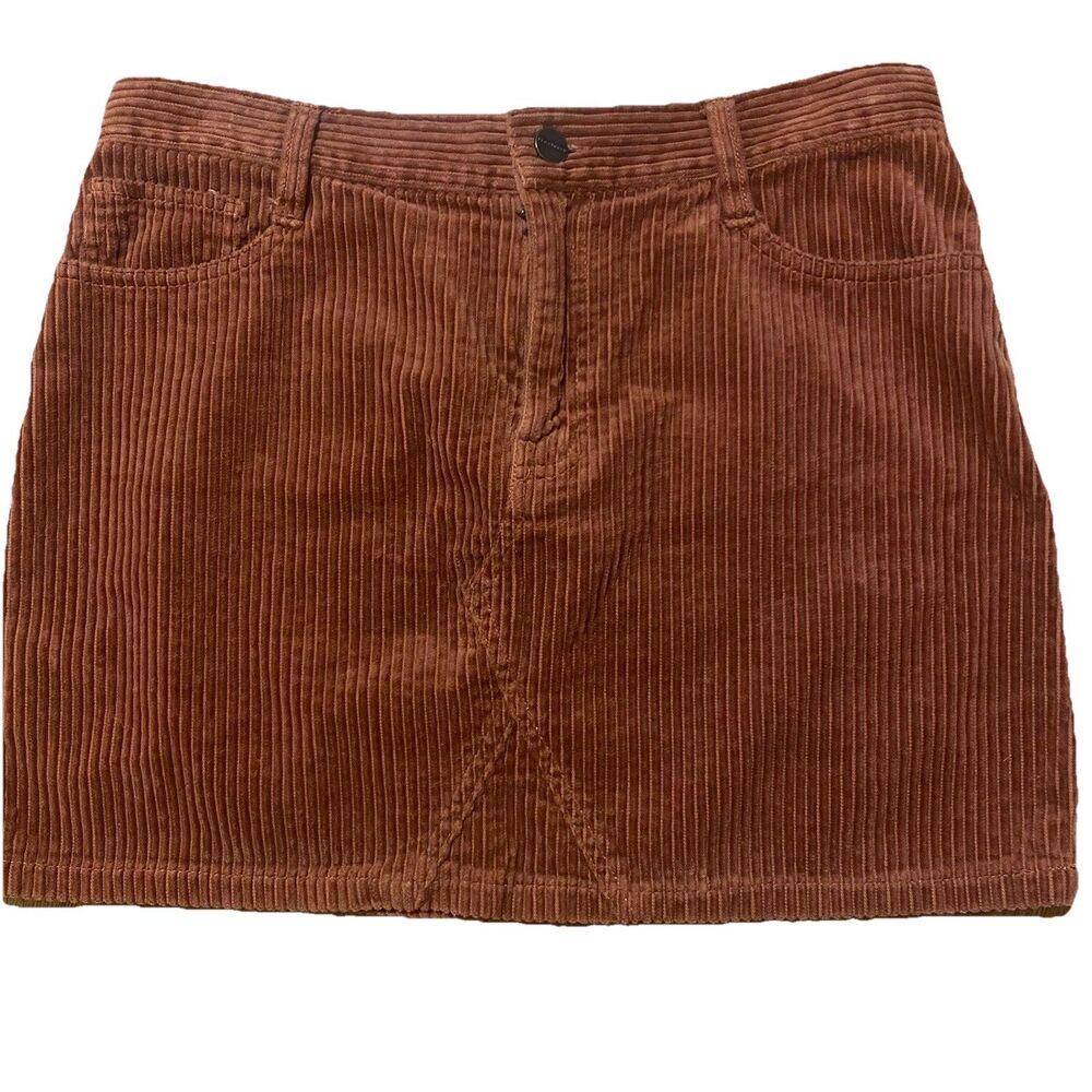 Corduroy Mini Skirt Womens 6 Sanctuary Ryan Pockets Brown Spice Preppy Grunge